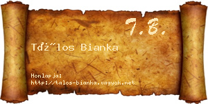 Tálos Bianka névjegykártya