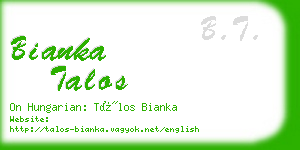 bianka talos business card